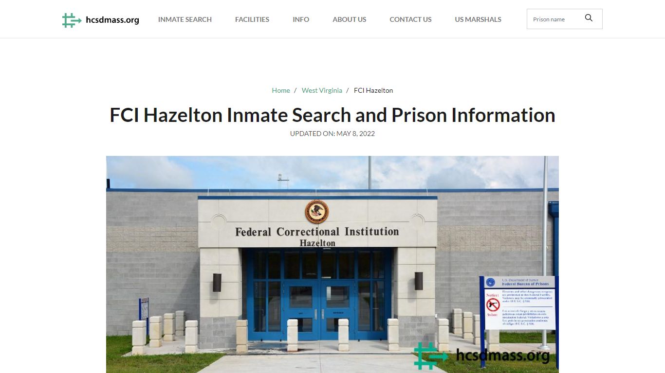 FCI Hazelton Inmate Search, Visitation, Phone no ...